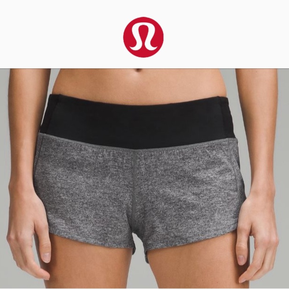Lululemon speed up lined short, 2.5”, size 4, grey and black